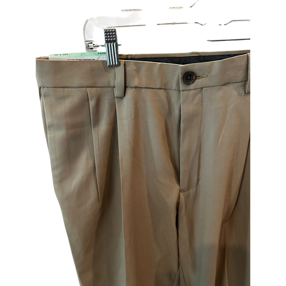 Izod XFG Mens Golf Pants Khaki Tan Pleated Glove Tee Pocket 36W 29L New - Picture 4 of 6